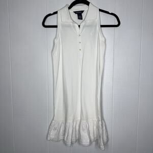 Ralph Lauren Girl’s Polo Shirt Dress Sleeveless White Size L 12/14
